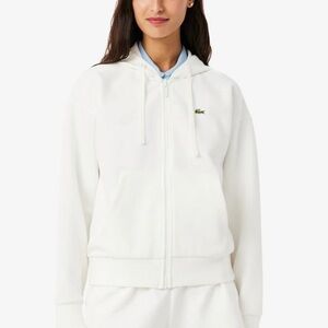 🚫SOLD🚫Lacoste White Cotton Blend Full Zip Hoodie Size S